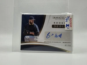 2018 Panini Immaculate Rookie Debut Signatures /99 Brandon Woodruff Auto RC - Picture 1 of 2