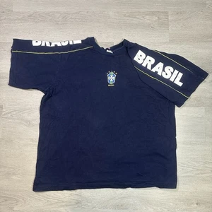 Vintage Brasilien Fußball Team blau T-Shirt Gr. XL Logo bestickt Joga Bonito - Bild 1 von 7
