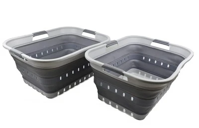 42L (11 gallon) Collapsible Plastic Laundry Basket - Foldable Pop Up Storage ... - Image 1 of 4