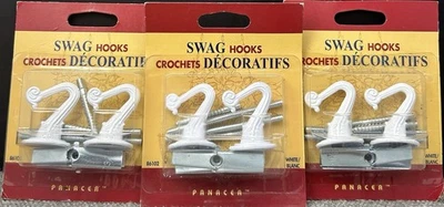 6 White Ceiling Hooks Heavy Duty Swag Hook with Hardware for Hanging Plants - Image 1 of 4