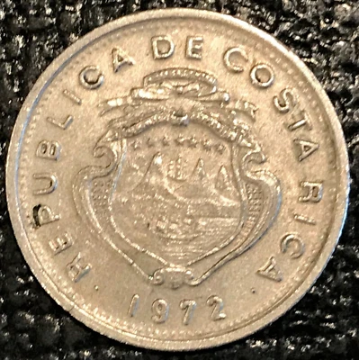HIGH GRADE AU 1972 COSTA RICA 10 CENTIMOS COIN-AGT474 - Image 1 of 2