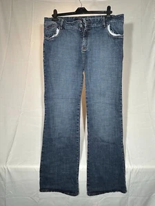 Cest Toi Jeans 2XL Capri Blue Plus Denim Straight Leg Womens Sparkle Blue - Picture 1 of 6