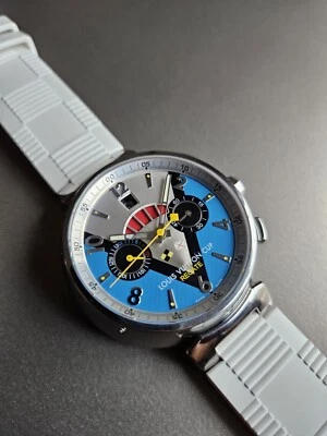 Louis Vuitton Tambour Regatta Chrono; Striking Blue & White; Q102M; Box + Cloth! - Image 1 of 4