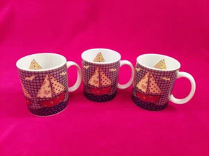3 de tazas Lang & Wise 1998 barcos acolchados Elizabeth King bote marrón gaviota - Imagen 1 de 6