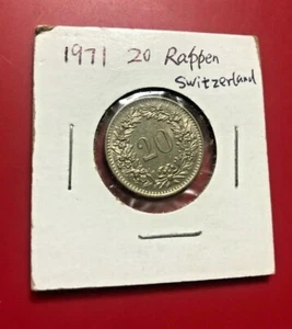 1971 20 RAPPEN SWITZERLAND COIN - NICE WORLD COIN !!!  - Picture 1 of 2