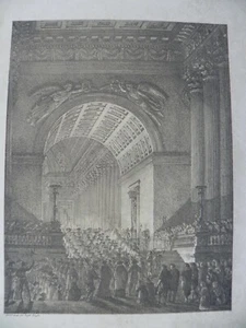 Rare Incunable Lithograph Angelo Quaglio Procession San Pietro Vatican Rome - Picture 1 of 4
