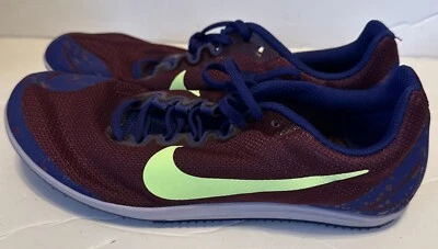 Nike Zoom Rival D Burdeos/Lime Blast 907566-600 para hombre talla 9,5 con púas Foto 1 de 4