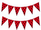 Ladybug Party Decoration Banner - 12Pcs Triangle Banners for Girls Birthday Part