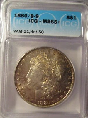 1880/9-S  MORGAN SILVER DOLLAR ICG MS65+ VAM-11 HOT 50 - Image 1 of 4