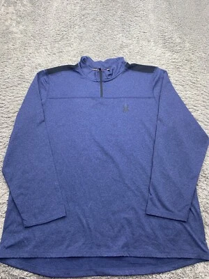 Sudadera Spyder Hombre 2XL Active ProW B Azul Polar 1/4 Cremallera Rendimiento Pullover Foto 1 de 4