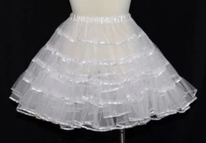 XS S M White Short PETTICOAT HALF SLIP Dirndl German Oktoberfest Swing Dress - Picture 1 of 3
