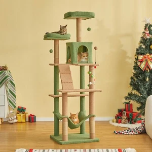 70.1-inch Christmas Cat Tree for Large Cat Climbing Tower Condo Scratching Post - Picture 1 of 7