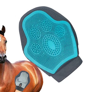 Horse Washing Mitten Grooming Brush Silicone Pet Hair Massage Scrubber Glove - Picture 1 of 12