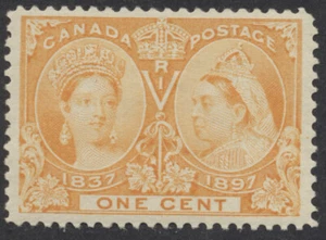 Canada #51 1c Victoria Jubilee Mint OG VF Centered LH Small Thin - Picture 1 of 3