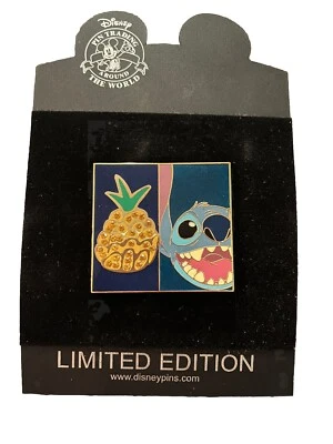 PIN ICONO ACABADO ORO LE 250 PUNTADA Y PIÑA COMPRAS DISNEY PAVÉ RARO Foto 1 de 4