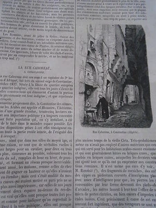 La rue Cahoreau à Constantine Algérie Algeria Gravure Old Print 1872 - Picture 1 of 1