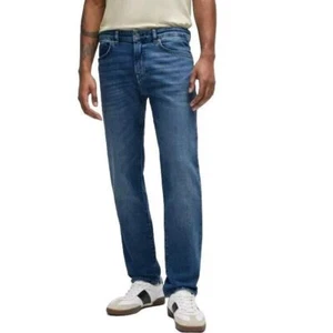 Pantalones de mezclilla Hugo Boss calce recto elásticos azules para hombre talla 40 (39x31) trabajo - Imagen 1 de 6