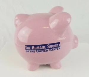  Hucha The Humane Society 5" x 5" x 4" cerdo rosa  - Imagen 1 de 4
