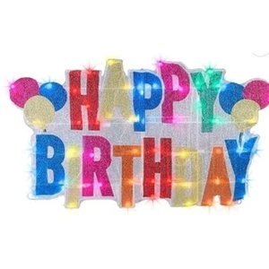 Neu Happy Birthday LED Schild - Bild 1 von 3