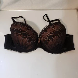 Felina Lingerie Bra Womens Size 38C Black Lace Padded Underwire - Picture 1 of 7