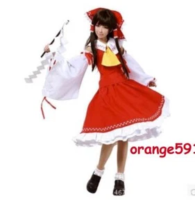 Anime Touhou Project Hakurei Reimu Cosplay Costume Halloween Party Dress Suit - Picture 1 of 4