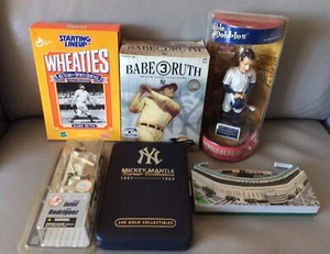 NEW YORK YANKEES GRAB BAG LOT (6) DIFFERENT RUTH(2), GEHRIG, MANTLE, JETER/AROD - Picture 1 of 11