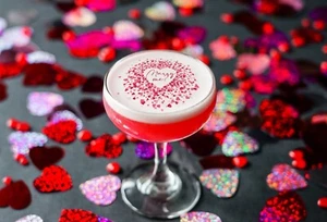 Valentinstag Gin Getränke Topper Cocktail Topper Party Essbar Gastgeschenk - Bild 1 von 3