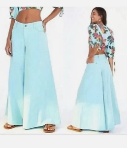Farm Rio Anthropologie Extreme Wide Leg Palazzo Pants Jeans High Rise XS NEW - Picture 1 of 10