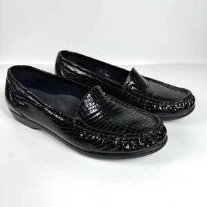 SAS Simplify Everyday Loafer Black Croc Cushioned Textured Women’s Size 10 W - Picture 1 of 12