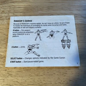 Robo Cop 2 Robocop II Nintendo NES Instruction Manual Only *READ* - Picture 1 of 2