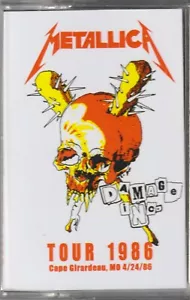 METALLICA "Damage Inc Tour 1986 - Cape Girardeau MO 4/24/86" CASSETTE 80s Thrash - Picture 1 of 2