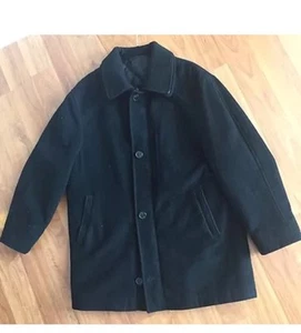 Chaps Lined Wool Blend Black Peacoat Jacket. Men's Coat. 40R - Picture 1 of 10