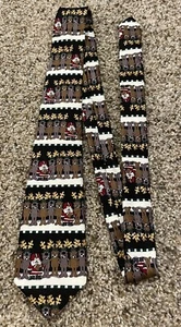 American Greetings Black Christmas Tie Santa Football Team Reindeer 2006 - Picture 1 of 4