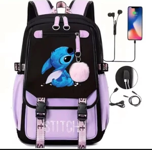 Unisex Backpack Kids Stitch School Bag - Picture 1 of 2