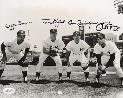 1962-63 Yankees Signed Vintage 8x10 Photo Pepitone Richardson Kubek Boyer JSA - Image 1 of 2