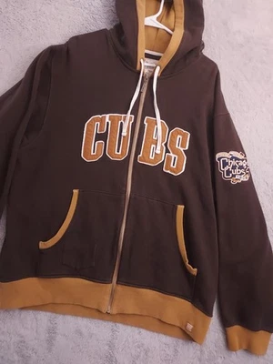 Chicago Cubs Hoodie Mens Extra Large Mitchell Ness Full Zip Jacket Fleece MLB - Image 1 of 4