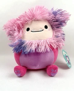 Squishmallows: WOXIE THE BIGFOOT 8" Tie-Dyed, Fuzzy, Purple Pink Teethy Smile - Picture 1 of 18