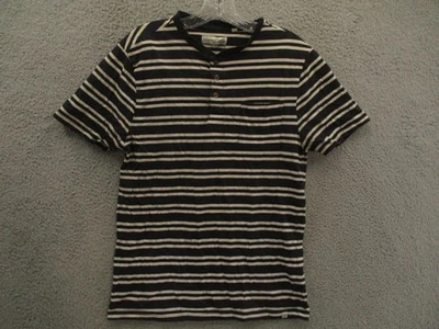 Sovereign Codes Los Angeles Striped Black White Henley Top T-Shirt Men’s M - Image 1 of 4