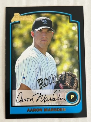 2003 Bowman Draft Picks & Prospects - Aaron Marsden #BDP58 (RC) NR-MT+ - Image 1 of 2
