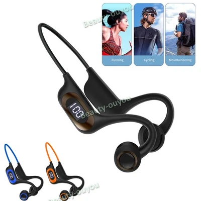 Bone Conduction Headphones Bluetooth 5.3 Wireless Earbuds Outdoor Sport Headset - Image 1 of 4
