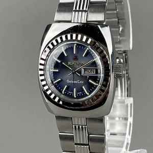 LADO Golden City Luxury Automatic Ladies Watch Blue Dial Silver SS Band - Picture 1 of 16