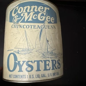Oyster Tin - Empty - Conner & McGee Seafood - 1 Gallon - Picture 1 of 13