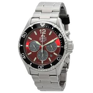 Orient Sports Solar Powered Chronograph Red Dial Men's Watch RATX0207R10B - Picture 1 of 3
