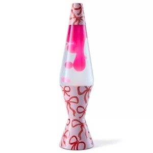 17" Clear Liquid Pink Wax Lava Lamp, 32 oz Bow's Design Base & Cap Motion Light - Picture 1 of 3