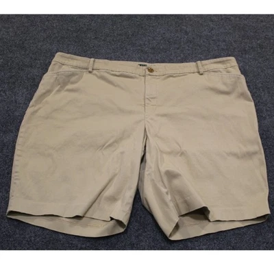 Pantalones Cortos LAUREN Ralph Lauren Mujer Caqui Elástico Algodón Talla 22W Foto 1 de 4