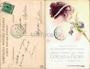 ROMA CITTA'-CORSO DI FIORI 1913-LIBERTY ART NOUVEAU-D16-77 - Picture 1 of 1