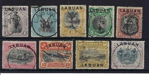 LABUAN SG62/74 1894-6 OVERPRINTS ON N.BORNEO SET USED (d) - Picture 1 of 1