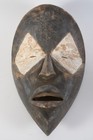C36F07- Afrikana Volkskunst Holz Maske Elfenbeinküste? geschnitzt ebonisiert
