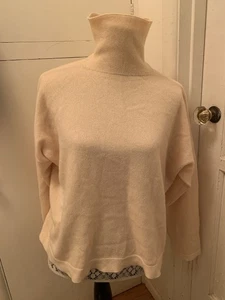 Shirin Guild hellgelber kastiger Kaschmir Rollkragen Pullover Schottland - Bild 1 von 10