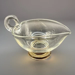 De colección M. Frank M.Whiting ESTERLINA Y VIDRIO CORAZÓN en forma de BOTE SALSA GRAVY - Imagen 1 de 9